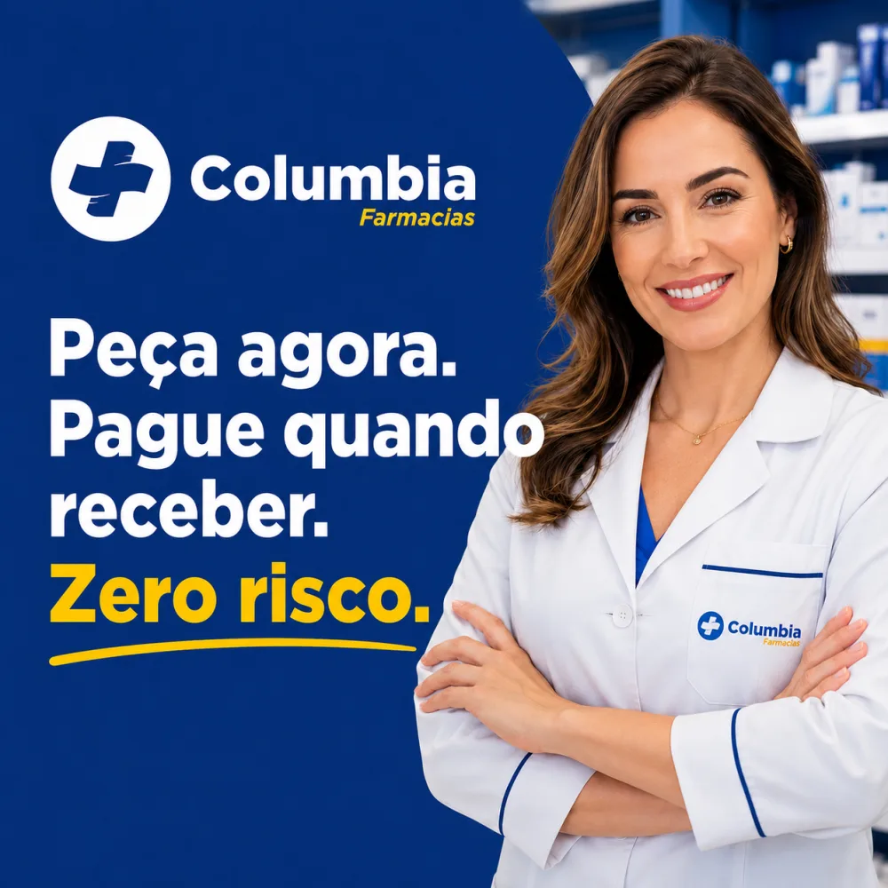 Peça agora. Pague quando receber. Zero risco. — Columbia Farmácias